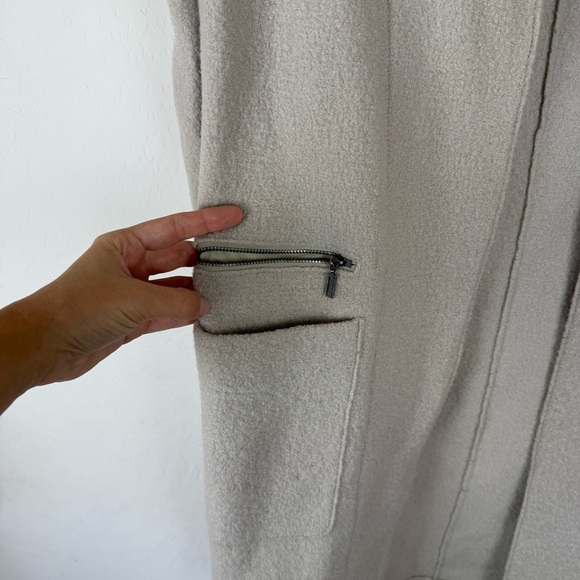 Nau Boiled Wool Trench Coat in White - Picture 9 of 11